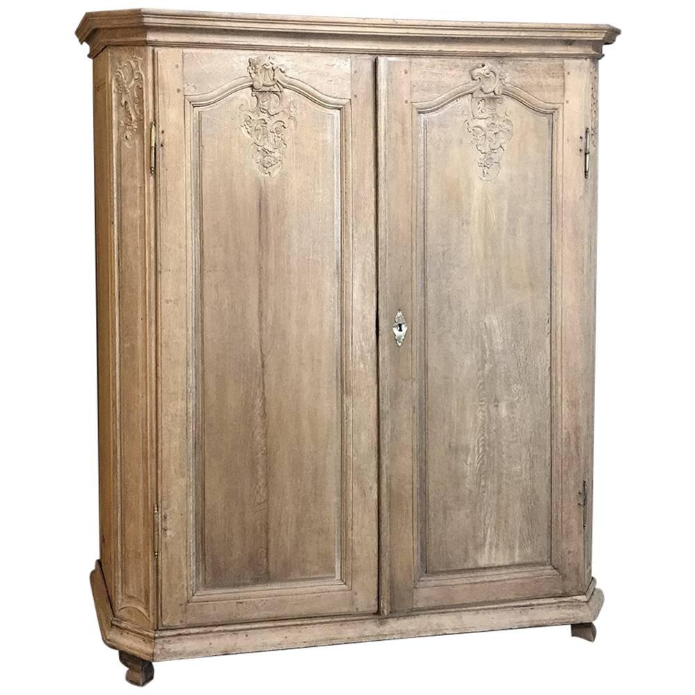 Early 19th Century French Regence Stripped Oak Armoire