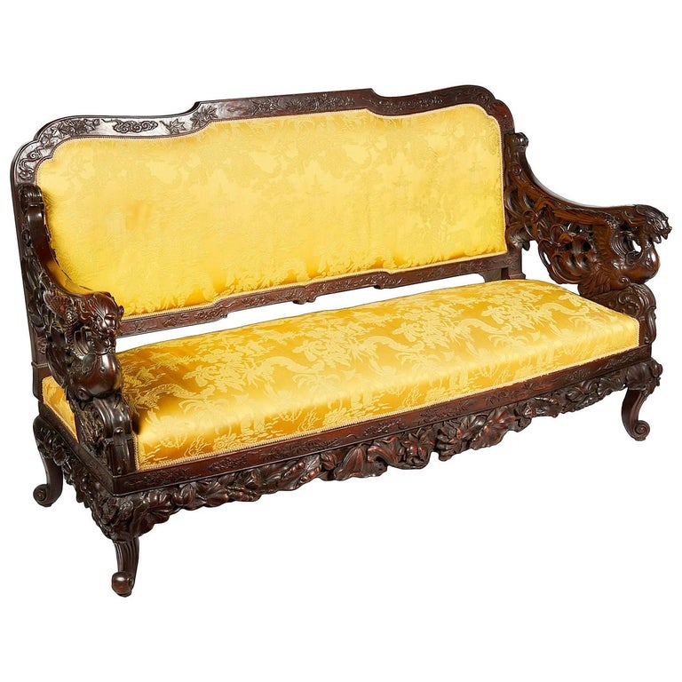 Oriental Carved Sofa, 19th Century For Sale at 1stDibs | oriental sofa, oriental couch, orientalsofa Oriental Carved Sofa, 19th... 
