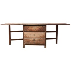 19th Century Swedish Folk Art Drop-Leaf Table with Untouched Original Patina 11