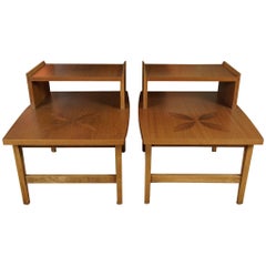 Pair of Stepped End Tables in Maple 5