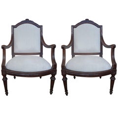 Pair of 18th Century Italian Walnut Armchairs 2