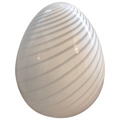 Italian Murano Glass Blown 1960s Egg Table Mid-Century Lamp