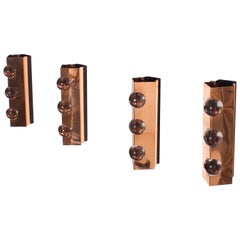 Four Copper Sconces by Verner Schou for Coronell Elektro