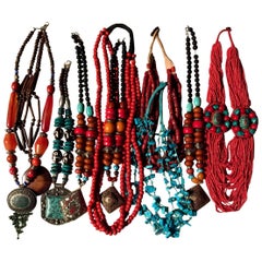 Lot of Ten Tibetan Necklaces