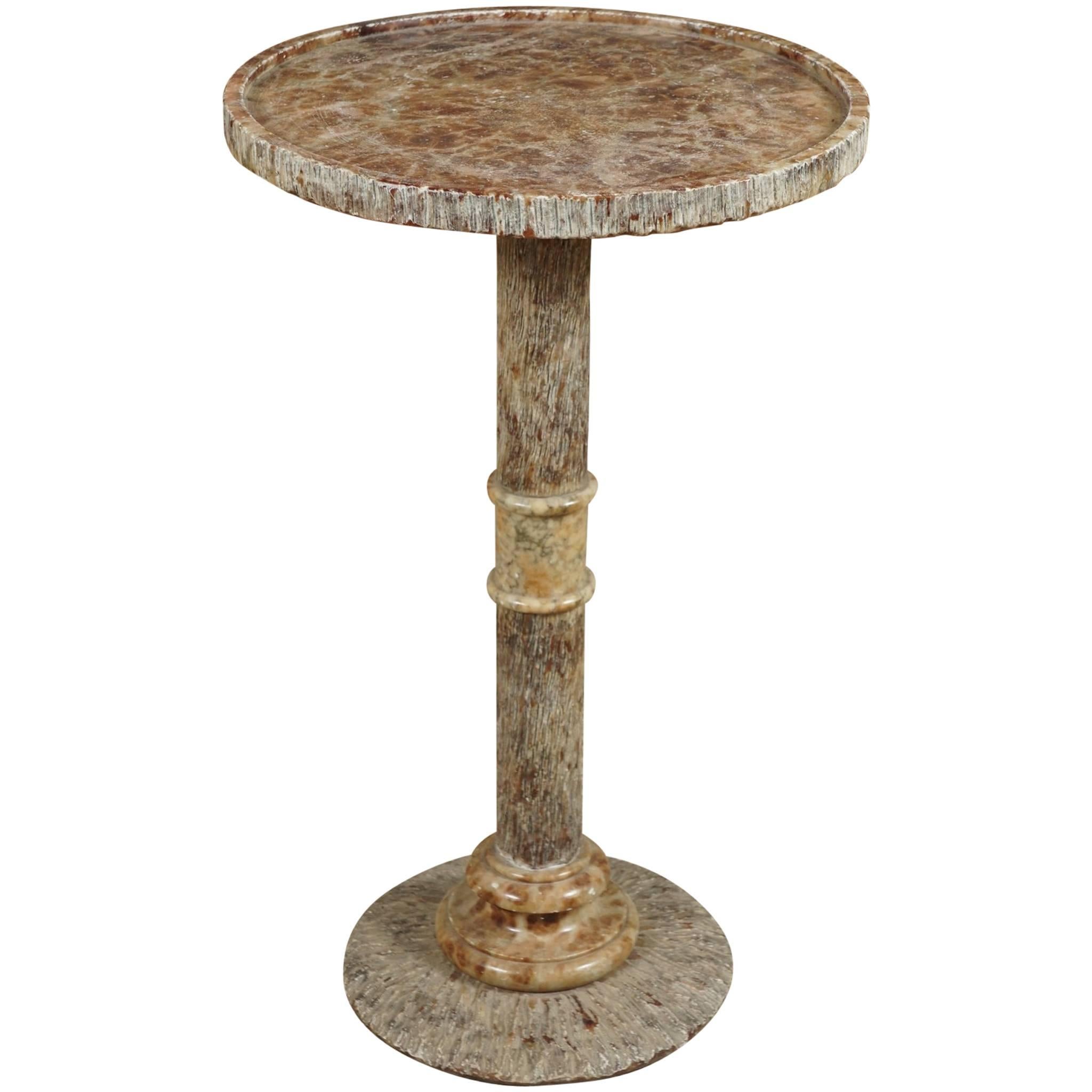 Marble Drinks Table in a Faux Bois