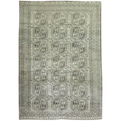 Tappeto Tribale Vintage Ersari di Zabihi Collection in Grigio e Marrone