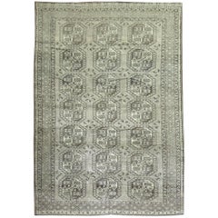 Tapis tribal vintage Ersari de taille standard en gris et marron