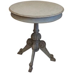 Antique Swedish Center Table with Carved Pedestal