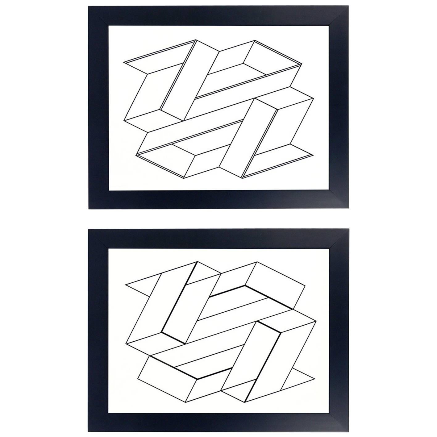 Black and White Lithographs by Josef Albers from Formulation and Articulation