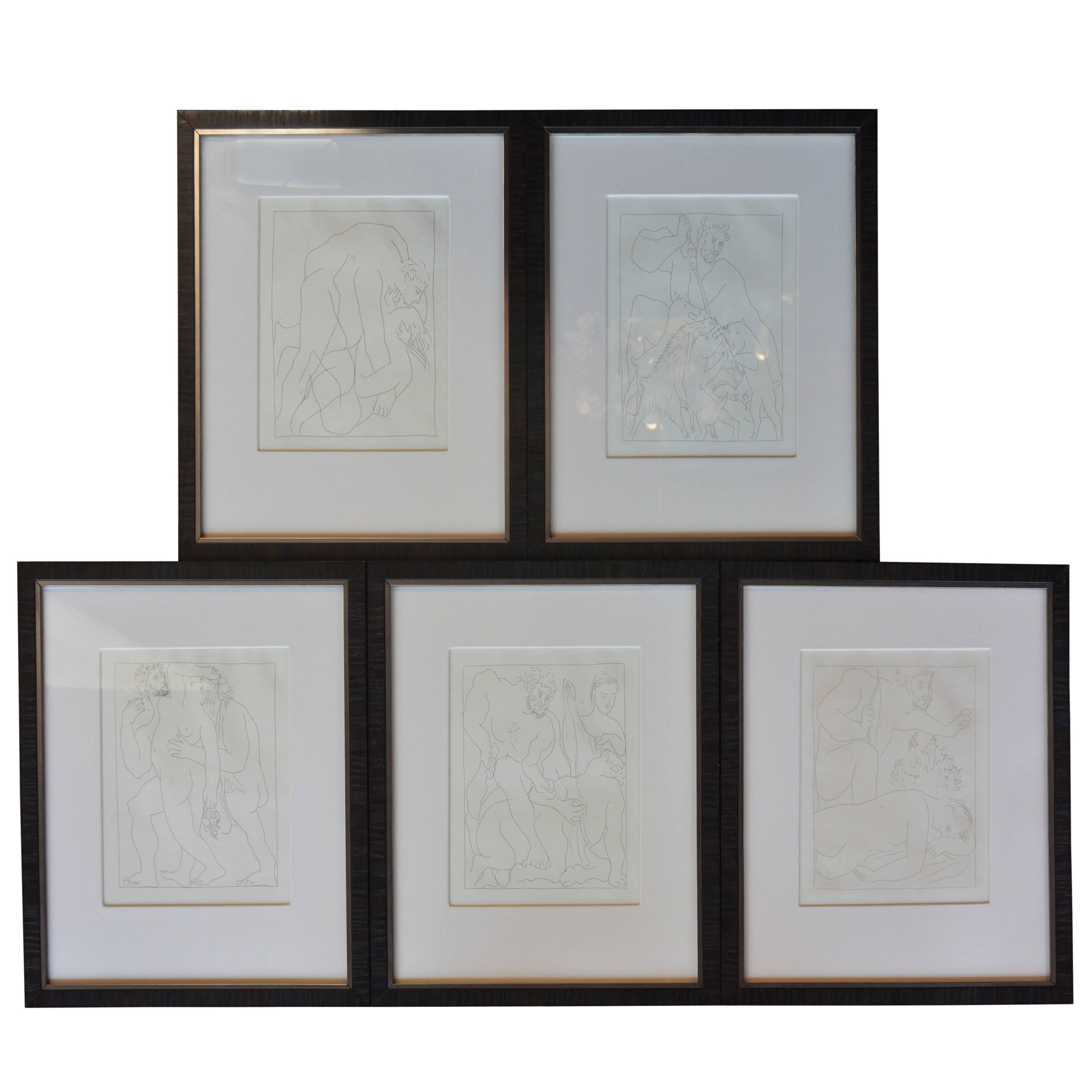 Set of Five Pablo Picasso Etchings