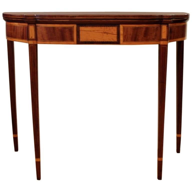 Antique English Federal DropLeaf Game Table For Sale at 1stdibs