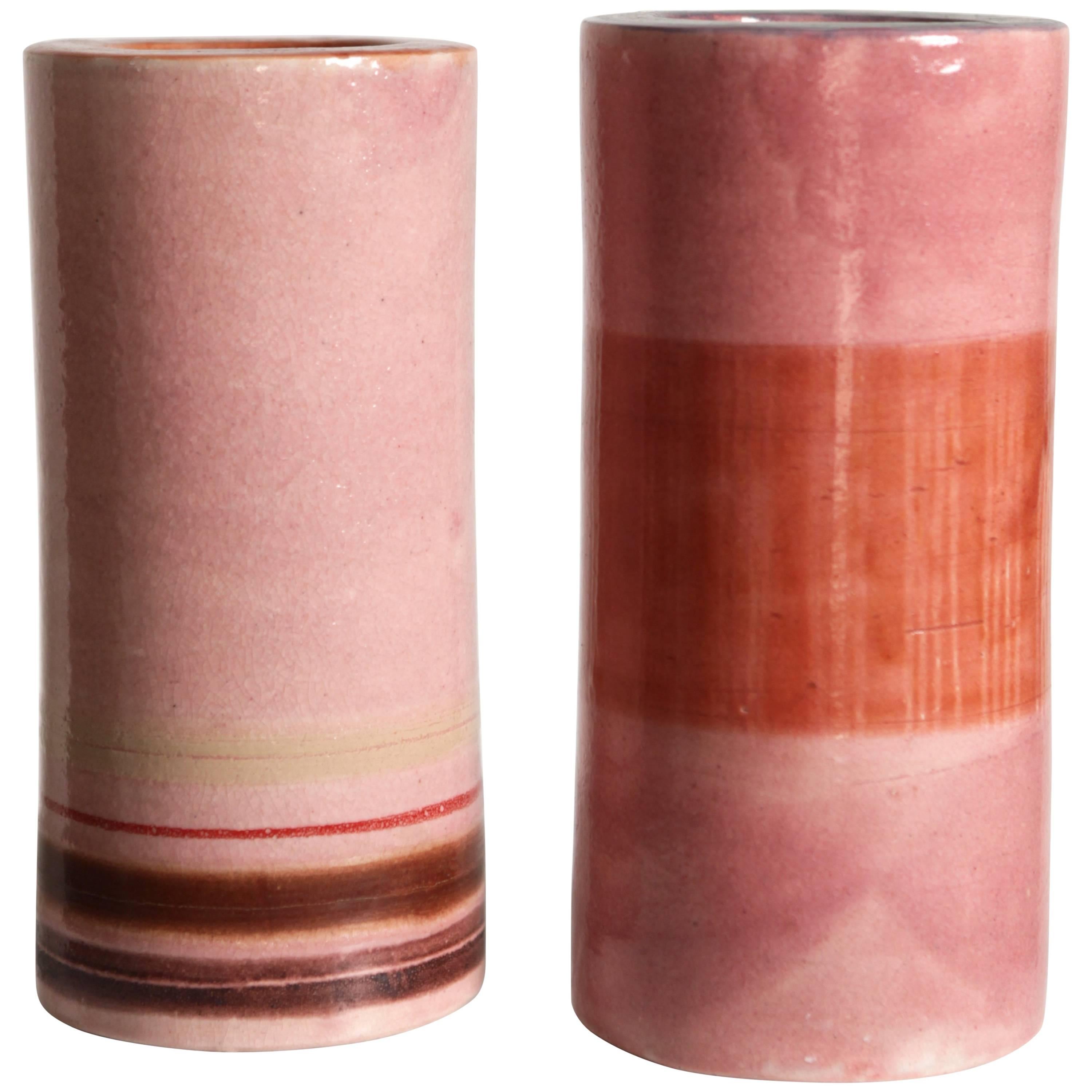 Bruno Gambone, Two Ceramic Vases, 1969 and 1979