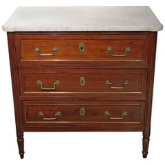 Louis XVI Fruitwood Marble Top Commode