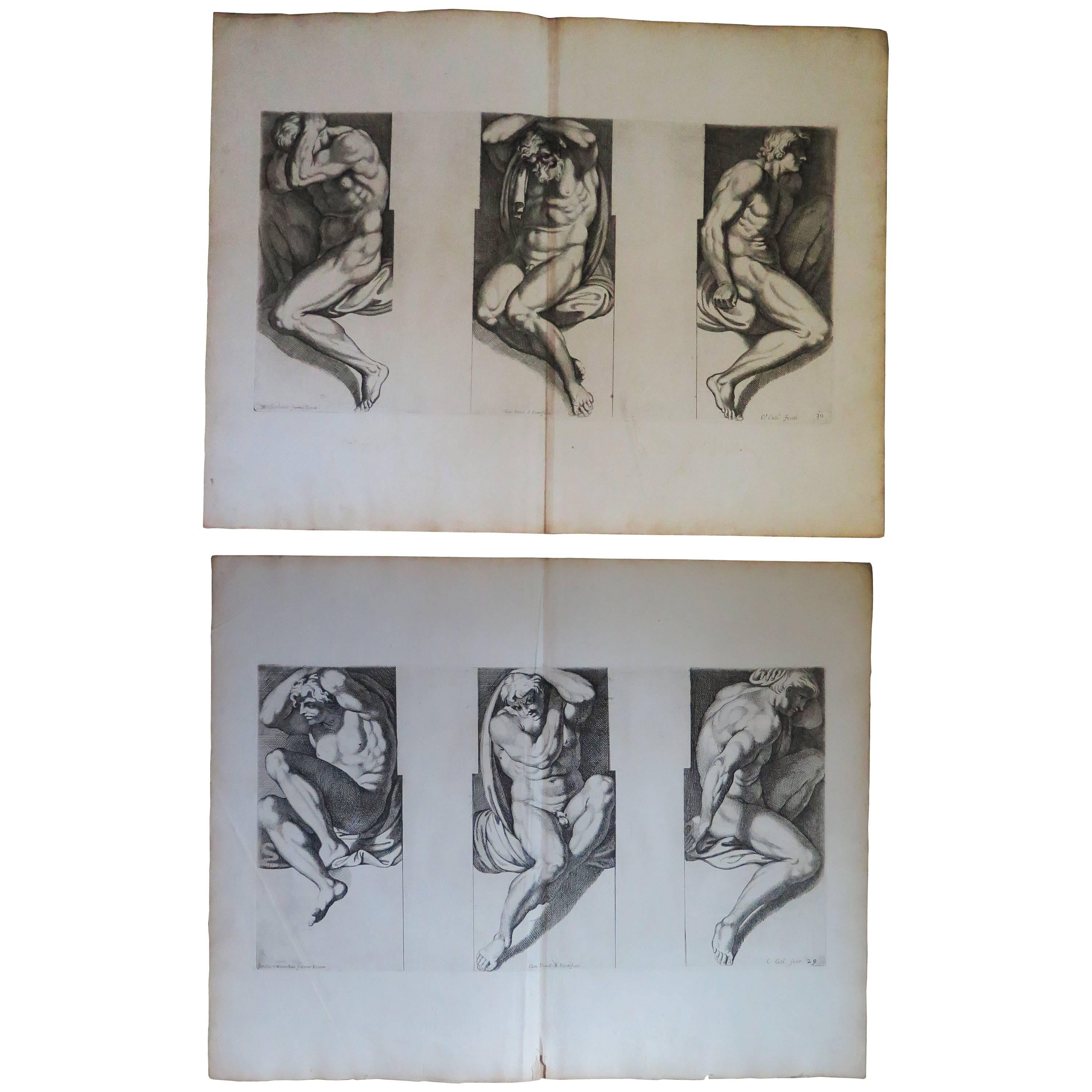 17th Century Pair of Engravings by Carlo Cesio For Sale
