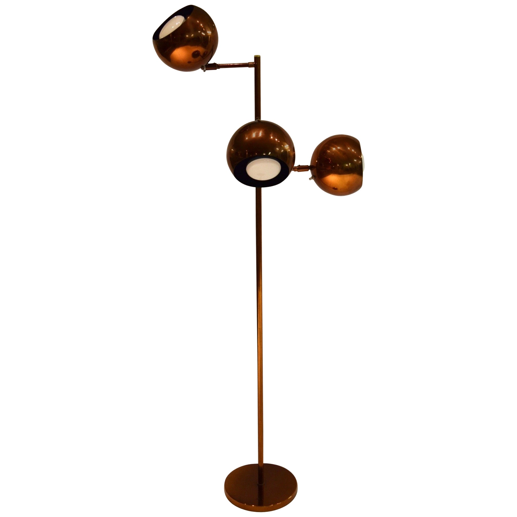 Extra Tall Waterfall BrassPlated Floor Lamp, 1970s, USA at 1stDibs