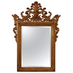 Carved Giltwood Italian Rococo Mirror