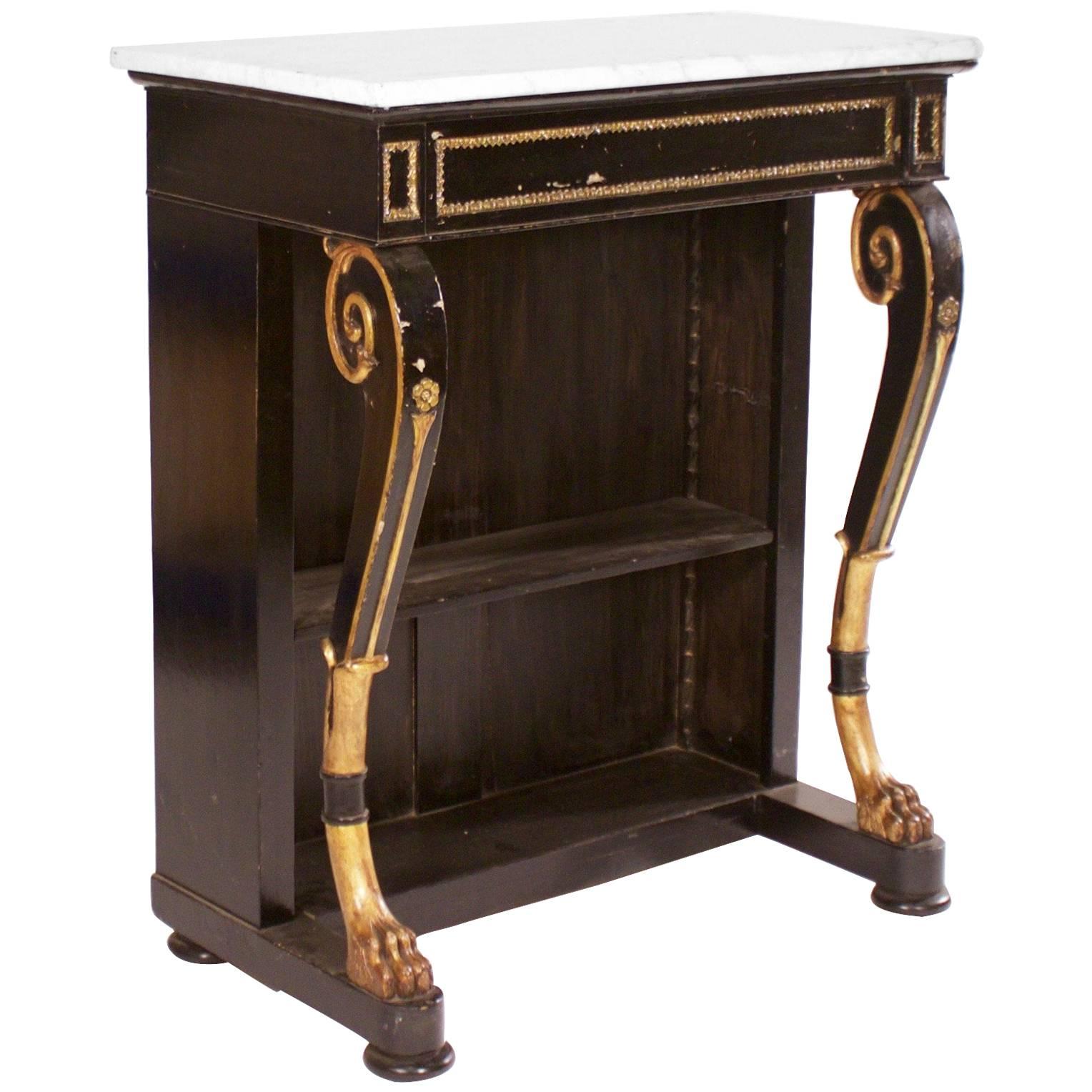 Regency Ebonised and Parcel-Gilt Console in the Manner of William Trotter