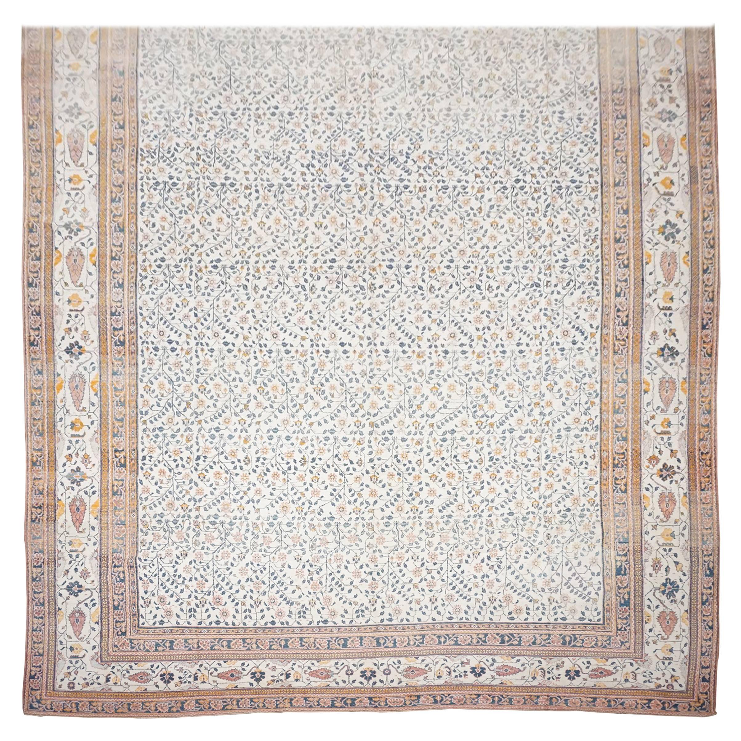 Antique Indian Cotton Agra Rug, circa 1890 For Sale