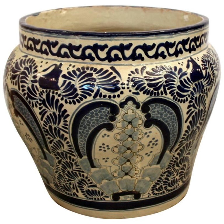 Signed Large Mexican Planter For Sale at 1stdibs
