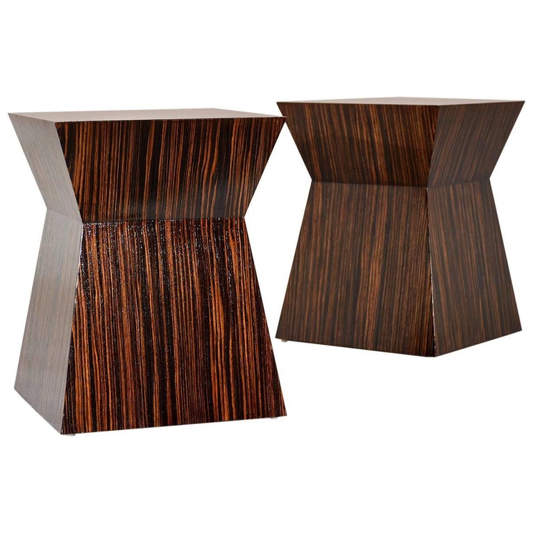 Pair of ModernStyle Macassar Ebony Side Tables at 1stDibs