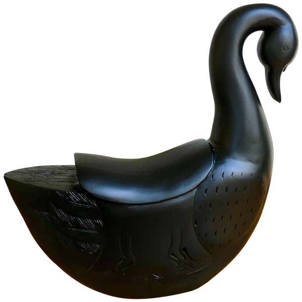 Vintage Carved Wooden Swan Rocker at 1stDibs