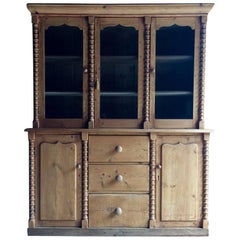 Antique Black Forest Gothic Style Solid Pine Dresser Cabinet, circa 1875