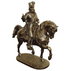 Large 19th Century Equestrian Bronze of William of Orange