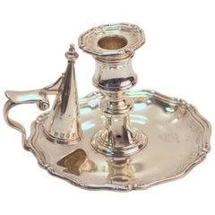 Antique Georgian Solid Sterling Silver Chamberstick, Creswick & Co, Sheffield, 1837