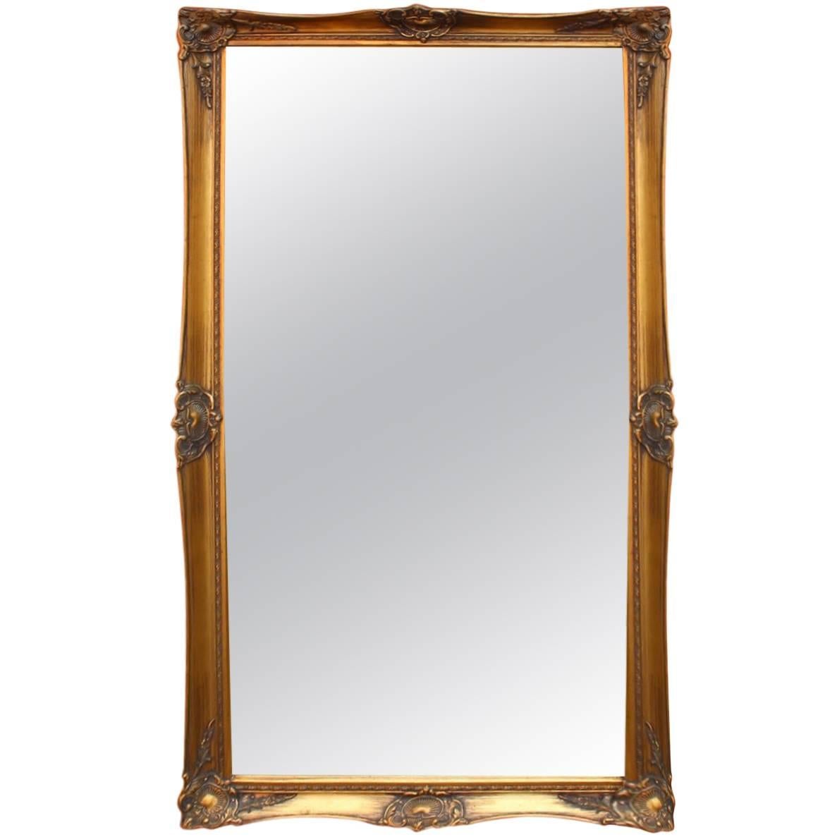 Large Mirror with a Gilded Frame from Around the 1930s