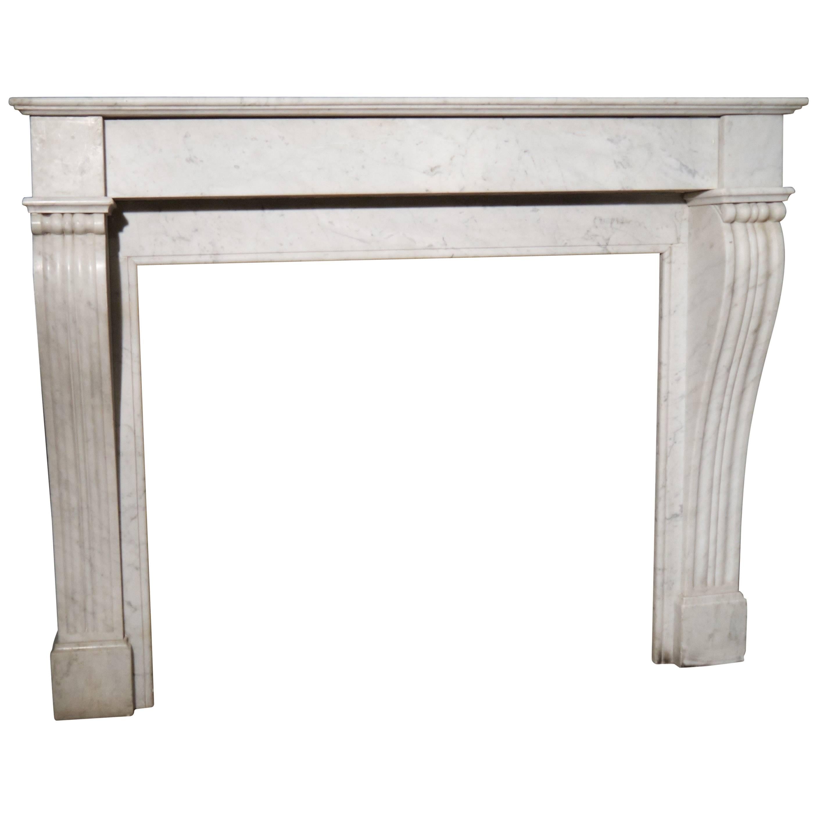 19th Century antique Louis Xv1 Style Marble fireplace