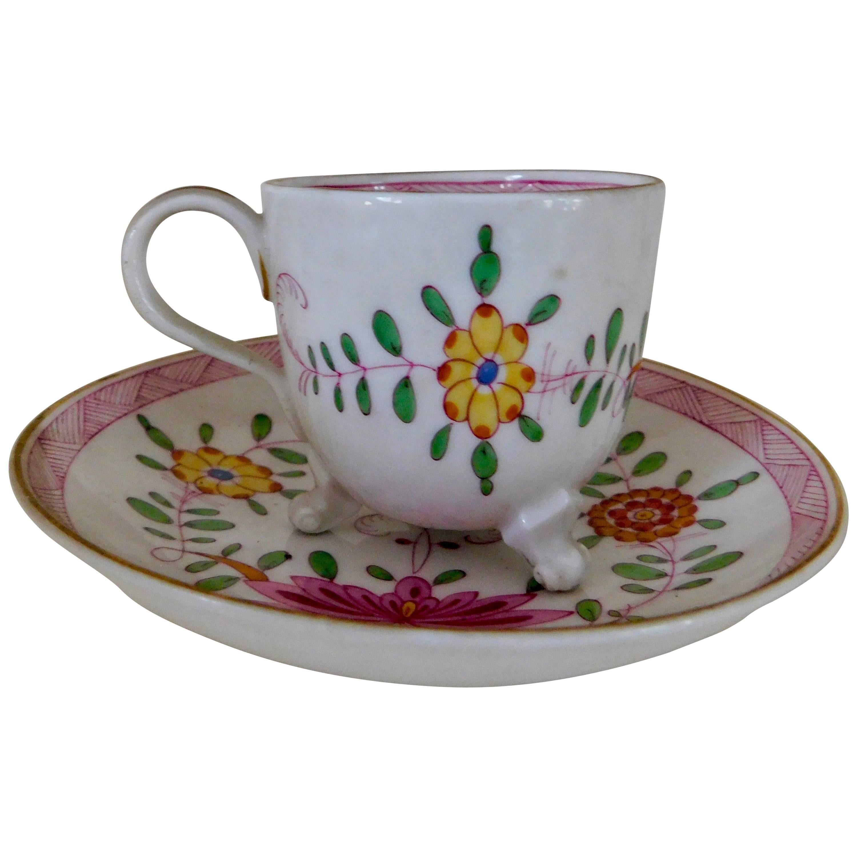 Meissen Demitasse Marcolini Cup and Saucer Asian Kakiemon Style, 18th Century For Sale