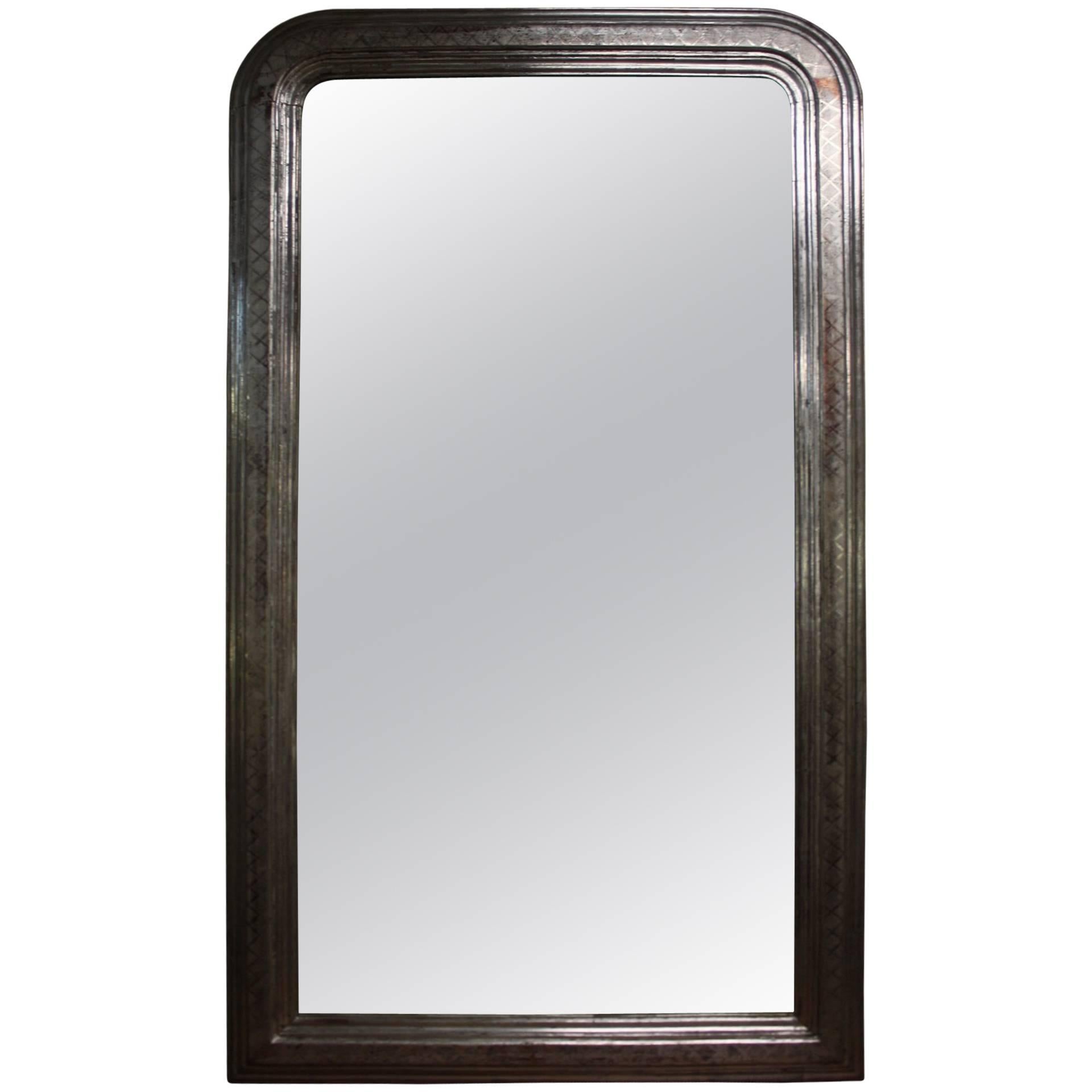 19th Century Louis Philippe Silver Gilt Mirror, France