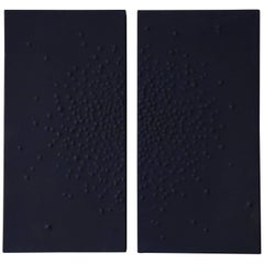 Navy Blue Diptych with Starburst Motif