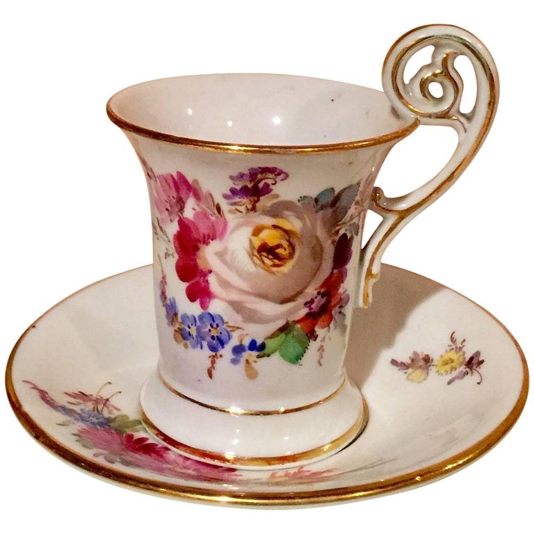 20th Century Meissen Porcelain Demitasse Cup and Saucer at 1stDibs
