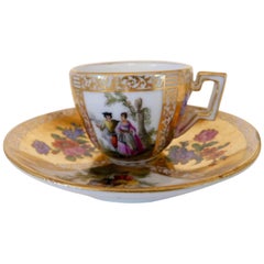 Early 18th Century Antique Meissen Porcelain Miniature Cup and Saucer