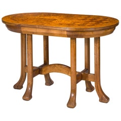 Rare Swedish Jugendstil Oval Satin Birch Table