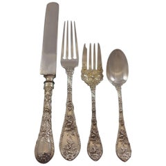 Dauphin von Durgin Gorham Sterling Silber Besteck Set 12 Abendessen Service 62 Stück