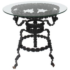 Painted Wrought Iron Ribbon Table