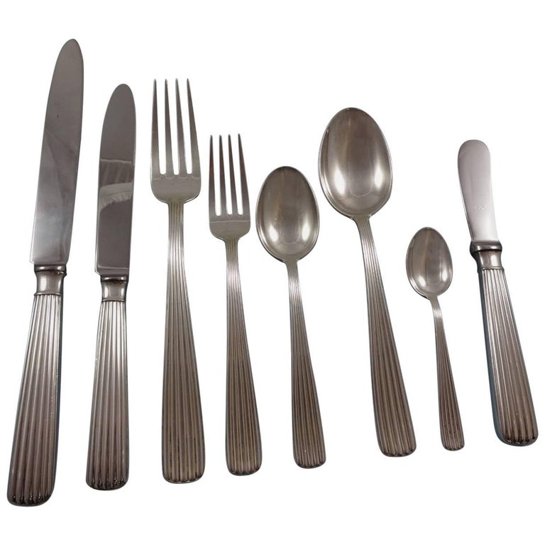 America by Schiavon Sterling Silver Flatware Dinner Set Service 68 Pcs