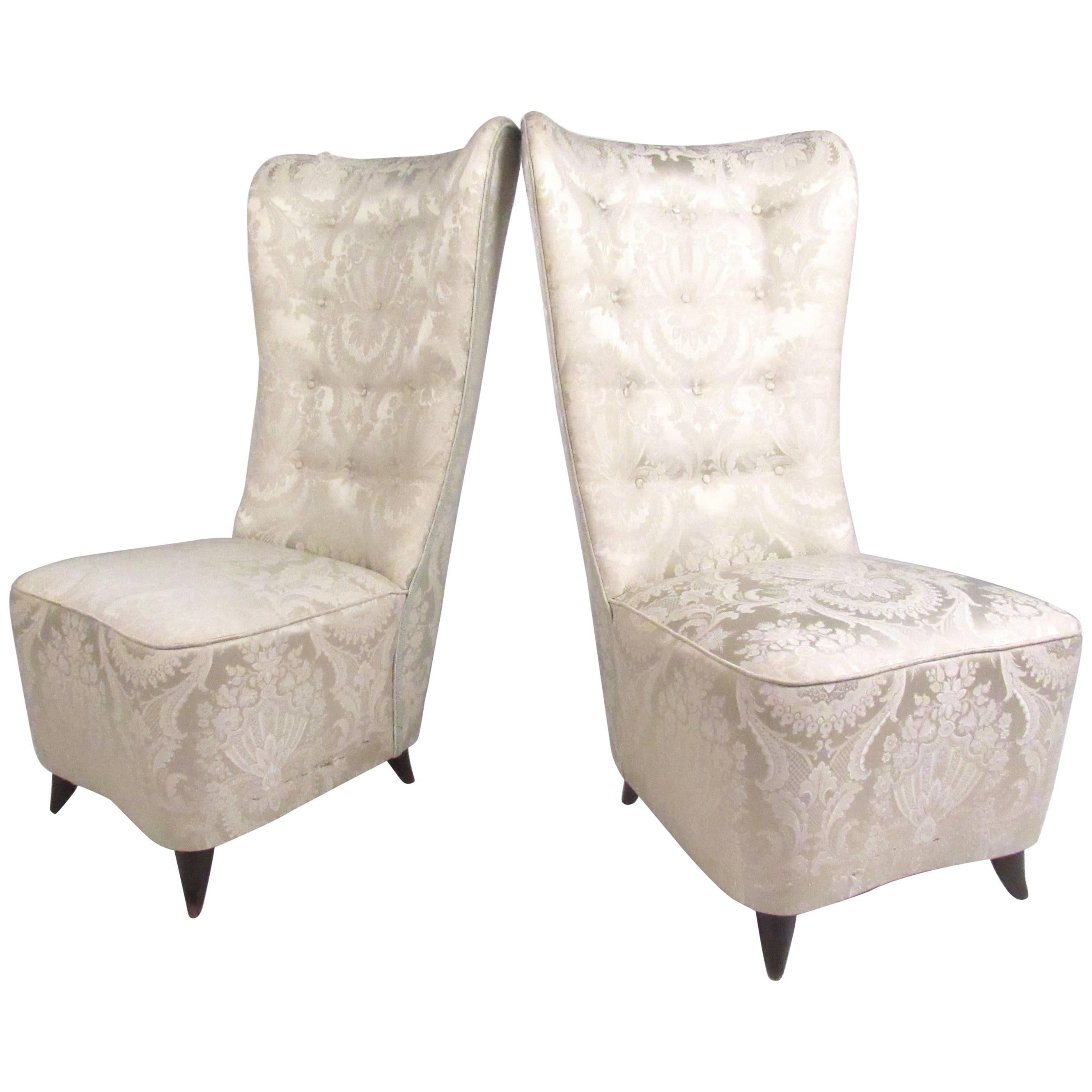 Pair of Italian Modern Slipper Chairs in the Style of Paolo Buffa