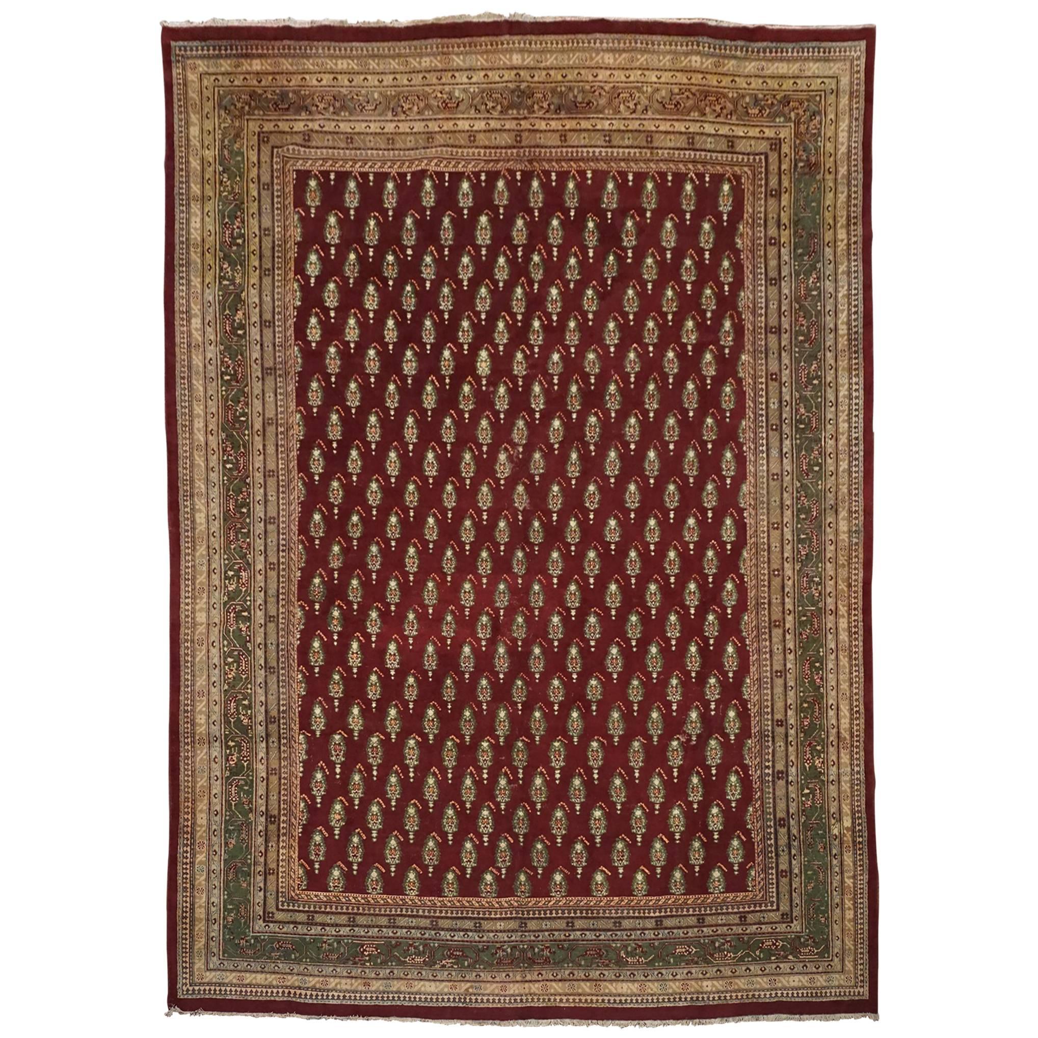 Antique Indian Agra Paisley Rug, circa 1900 For Sale