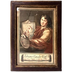 Adriaen Van Der Werff, autoportrait, mezzo-tinte du XVIIIe siècle (d'après)