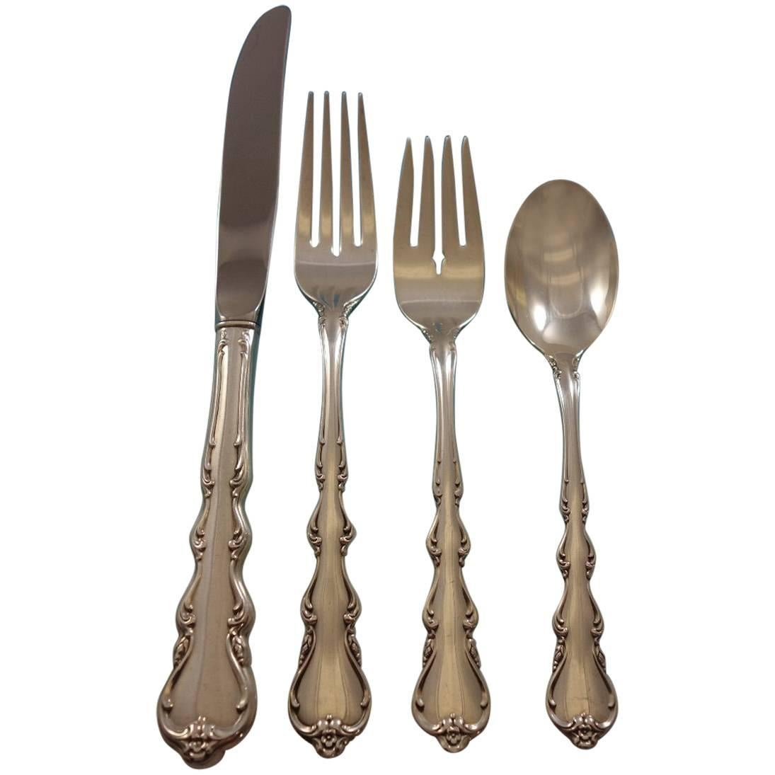 Juego de Cubiertos de Plata de Ley Angelique by International Sterling para 12 Servicio 52 Piezas