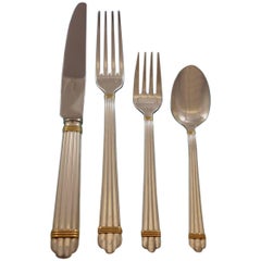 Aria Gold by Christofle Sterling Silver Flatware Set Eight Service 36 Pcs Dinner