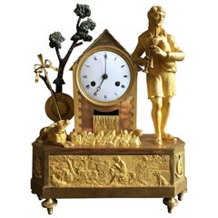 French Empire Figural Mantel Clock, circa 1805