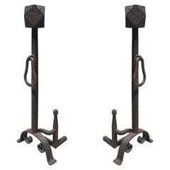 Retro Pair of Arizona Andirons by Paul Ferrante