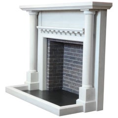 Edwardian Style Carved Limestone Fire Surround with Matching Limestone Fender 4