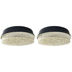 Pair of Pierre Guariche Style Holophane Flush Mount