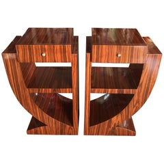 Pair of Art Deco Style High Geometric Bedside Tables or Sofa Tables