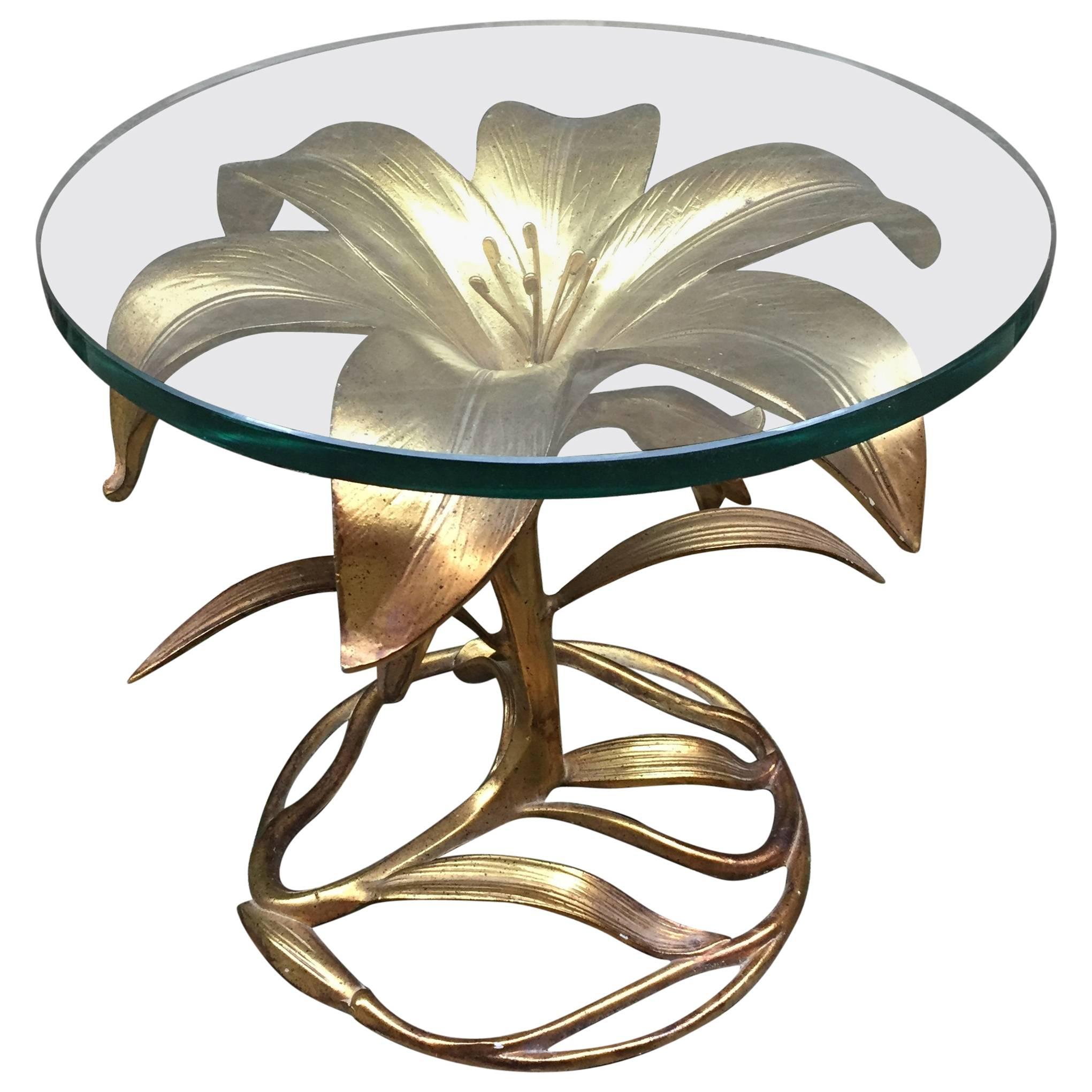 Arthur Court Gilded Lily End Table